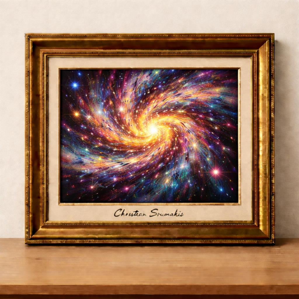 Cosmic spiral in golden frame