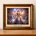 Elven sorceress in enchanted twilight forest