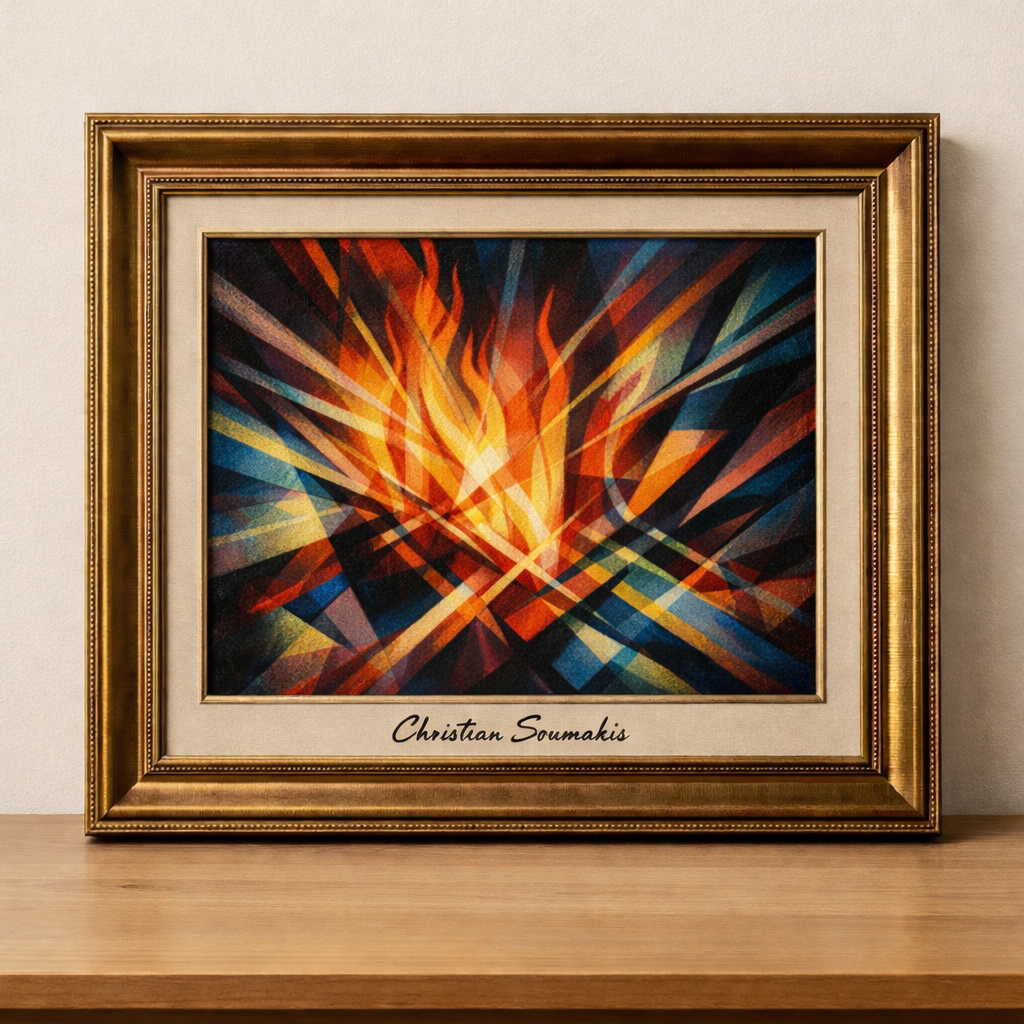 Flame-inspired abstract artwork by Soumakis