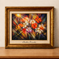 Vibrant abstract flowers in light