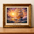 Vibrant sunset sailboat masterpiece